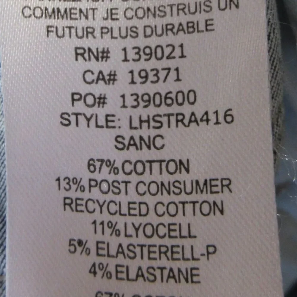FRAME Le High Rise‎ Straight Leg Jeans Size 25 Sanctuary Dark Blue Denim Raw Hem